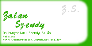 zalan szendy business card